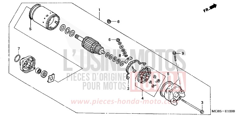 STARTING MOTOR for Transalp 650 SHIELD SILVER METALLIC (NH480) from 2003